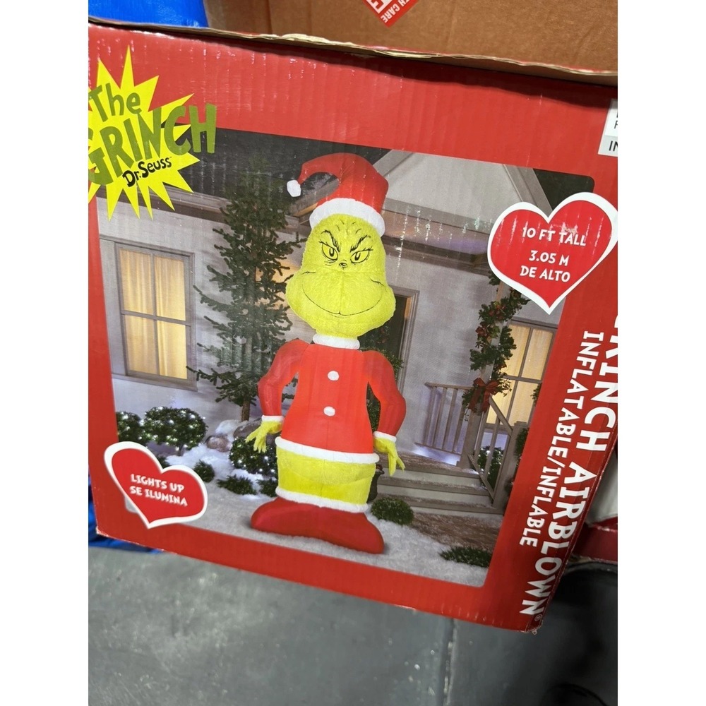 Gemmy 10ft Tall Dr Seuss The Grinch Giant Christmas Inflatable Lights Up